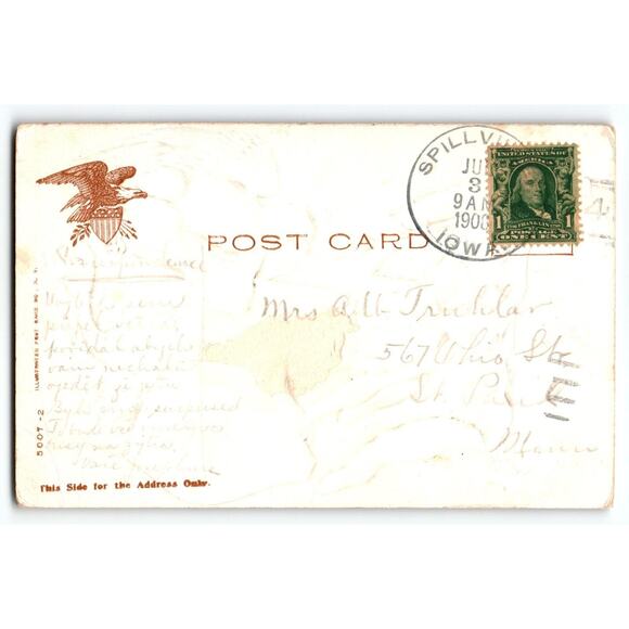 4th Of July Postcard Lady Liberty American Eagle USA Flag P Sander 1916 Embossed - Picture 2 of 2